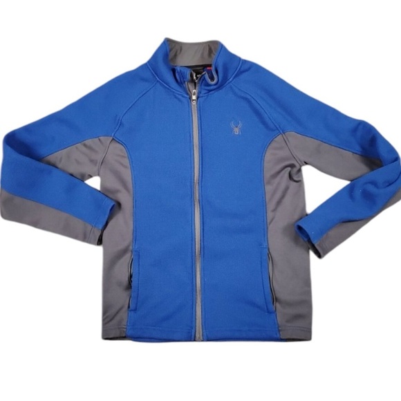 SPYDER Foremost Full Zip Medium Weight Sweater Jacket in Blue/Gray Size Medium - Picture 1 of 7